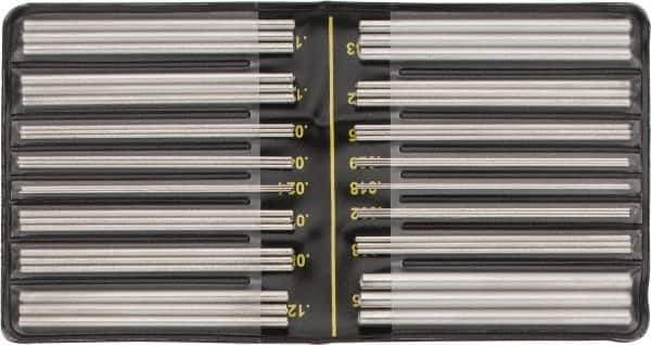 TESA Brown & Sharpe - 48 to 3 TPI, 0.5 to 6mm Pitch, Thread Pitch Diameter Measuring Wire - 48 Pieces - USA Tool & Supply