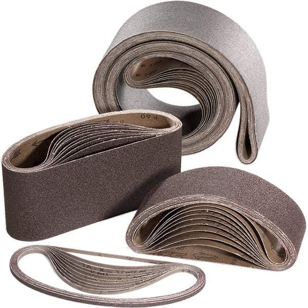 Sait - 4" Wide x 24" OAL, 60 Grit, Aluminum Oxide Abrasive Belt - Aluminum Oxide, Medium, Coated, X Weighted Cloth Backing - USA Tool & Supply