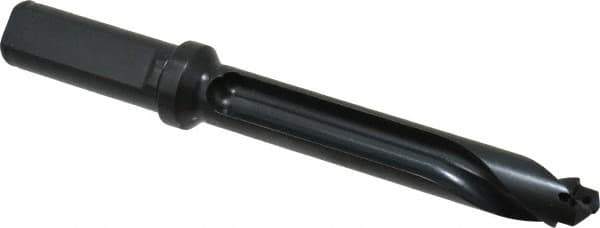 Allied Machine and Engineering - Series 17, 17 to 17.99mm Diam, 3/4" Diam Straight Shank with Flange, Straight Flute Spade Drill - 3-35/64" Max Depth, 4-47/64" Body Length, 6-49/64" OAL, Standard Length, Through Coolant - USA Tool & Supply