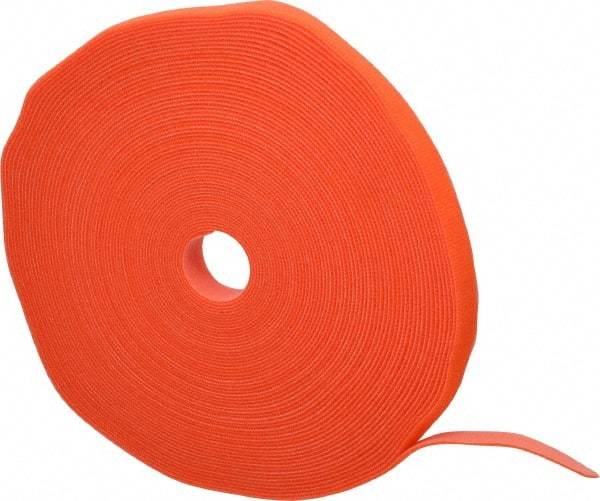 SpeedTech - 75' Long Orange Nylon & Polyethylene Hook & Loop Strap - 50 Lb Tensile Strength - USA Tool & Supply