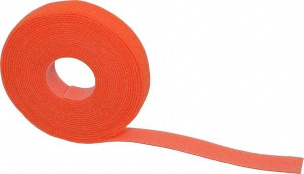 SpeedTech - 15' Long Orange Nylon & Polyethylene Hook & Loop Strap - 50 Lb Tensile Strength - USA Tool & Supply