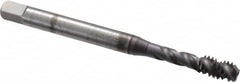 Emuge - 1/4-20 UNC, 3 Flute, TiCN Finish Cobalt Fast Spiral Flute Tap - USA Tool & Supply