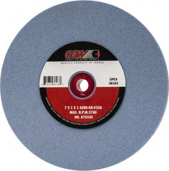Camel Grinding Wheels - 60 Grit Aluminum Oxide Bench & Pedestal Grinding Wheel - 7" Diam x 1" Hole x 1" Thick, 3760 Max RPM, K Hardness, Medium Grade , Vitrified Bond - USA Tool & Supply