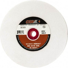 Camel Grinding Wheels - 60 Grit Aluminum Oxide Bench & Pedestal Grinding Wheel - 6" Diam x 1" Hole x 3/4" Thick, 4456 Max RPM, K Hardness, Medium Grade , Vitrified Bond - USA Tool & Supply