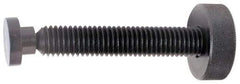 Gibraltar - 5/16-18 Knurled Shoulderless Swivel Pad Tip Grade C-12L14 Steel Thumb Screw - 2.985" OAL, 1-1/8" Head Diam x 3/8" Head Height, Black Oxide Finish - USA Tool & Supply