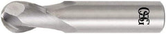 OSG - 11mm Diam, 16mm LOC, 2 Flute Solid Carbide Ball End Mill - Uncoated, Single End, 64mm OAL, 64mm Shank Diam, Spiral Flute - USA Tool & Supply