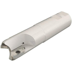 Iscar - 2" Cut Diam, 0.807" Max Depth of Cut, 1-1/4" Shank Diam, 5" OAL, Indexable Square Shoulder End Mill - HM90 APCR 2206.. Inserts, Weldon Shank, 90° Lead Angle, Through Coolant, Series Helialu - USA Tool & Supply