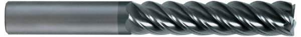 SGS - 5/8", 5 Flute, Single End, Solid Carbide, 0.03" Corner Radius End Mill - 3" OAL, 45° Helix, Right Hand Flute, 3/4" LOC, Right Hand Cut - USA Tool & Supply