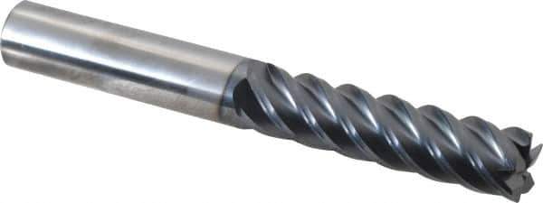 SGS - 5/8", 5 Flute, Single End, Solid Carbide, 0.03" Corner Radius End Mill - 5" OAL, 45° Helix, Right Hand Flute, 2-1/2" LOC, Right Hand Cut - USA Tool & Supply