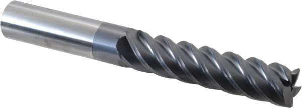 SGS - 3/4", 5 Flute, Single End, Solid Carbide, 0.03" Corner Radius End Mill - 6" OAL, 45° Helix, Right Hand Flute, 3-1/4" LOC, Right Hand Cut - USA Tool & Supply