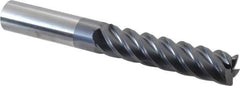 SGS - 3/4", 5 Flute, Single End, Solid Carbide, 0.03" Corner Radius End Mill - 6" OAL, 45° Helix, Right Hand Flute, 3-1/4" LOC, Right Hand Cut - USA Tool & Supply