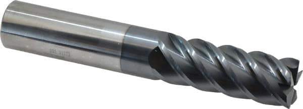 SGS - 1", 5 Flute, Single End, Solid Carbide, 0.03" Corner Radius End Mill - 6" OAL, 45° Helix, Right Hand Flute, 2-5/8" LOC, Right Hand Cut - USA Tool & Supply