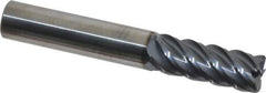 SGS - 3/8", 5 Flute, Single End, Solid Carbide, 0.03" Corner Radius End Mill - 2-1/2" OAL, 45° Helix, Right Hand Flute, 1" LOC, Right Hand Cut - USA Tool & Supply