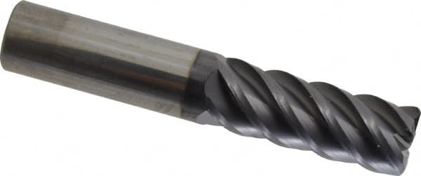 SGS - 5/8" Diam 5 Flute Solid Carbide 0.06" Corner Radius End Mill - USA Tool & Supply