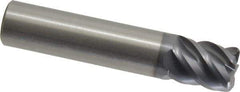 SGS - 1/2", 5 Flute, Single End, Solid Carbide, 0.06" Corner Radius End Mill - 2-1/2" OAL, 45° Helix, Right Hand Flute, 5/8" LOC, Right Hand Cut - USA Tool & Supply