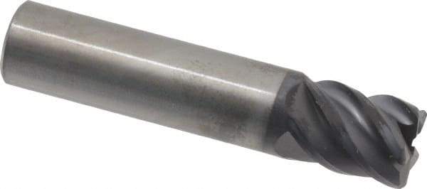SGS - 5/8", 5 Flute, Single End, Solid Carbide, 0.06" Corner Radius End Mill - 3" OAL, 45° Helix, Right Hand Flute, 3/4" LOC, Right Hand Cut - USA Tool & Supply