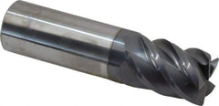 SGS - 3/4", 5 Flute, Single End, Solid Carbide, 0.03" Corner Radius End Mill - 3" OAL, 45° Helix, Right Hand Flute, 1" LOC, Right Hand Cut - USA Tool & Supply