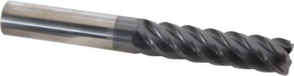 SGS - 5/8", 5 Flute, Single End, Solid Carbide, 0.06" Corner Radius End Mill - 5" OAL, 45° Helix, Right Hand Flute, 2-1/2" LOC, Right Hand Cut - USA Tool & Supply