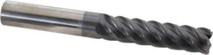 SGS - 5/8", 5 Flute, Single End, Solid Carbide, 0.06" Corner Radius End Mill - 5" OAL, 45° Helix, Right Hand Flute, 2-1/2" LOC, Right Hand Cut - USA Tool & Supply