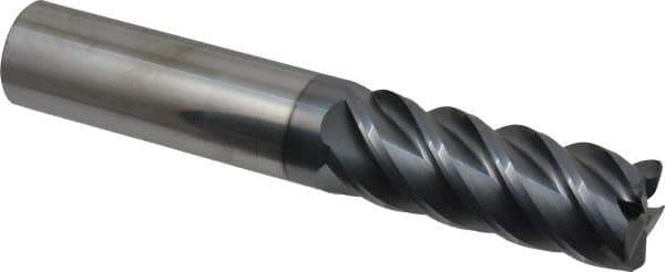 SGS - 1", 5 Flute, Single End, Solid Carbide, 0.06" Corner Radius End Mill - 6" OAL, 45° Helix, Right Hand Flute, 2-5/8" LOC, Right Hand Cut - USA Tool & Supply
