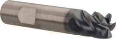 SGS - 1/2", 5 Flute, Single End, Solid Carbide, 0.03" Corner Radius End Mill - 2-1/2" OAL, 45° Helix, Right Hand Flute, 5/8" LOC, Right Hand Cut - USA Tool & Supply