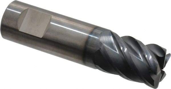 SGS - 3/4", 5 Flute, Single End, Solid Carbide, 0.06" Corner Radius End Mill - 3" OAL, 45° Helix, Right Hand Flute, 1" LOC, Right Hand Cut - USA Tool & Supply