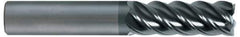 SGS - 3/4", 1" LOC, 3/4" Shank Diam, 3" OAL, 5 Flute, Solid Carbide Square End Mill - Single End, AlTiN Finish, Spiral Flute, 45° Helix, Right Hand Cut, Right Hand Flute, Series 55 - USA Tool & Supply