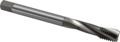 OSG - M12x1.75 Metric Coarse 3 Flute 6H Bottoming Spiral Flute Tap - Vanadium High Speed Steel, TiCN Finish, 110mm OAL, Right Hand Flute, Right Hand Thread, Series 13113 - USA Tool & Supply