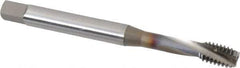 OSG - 5/16-18 UNC 3 Flute 2B Bottoming Spiral Flute Tap - Vanadium High Speed Steel, TiCN Finish, 90mm OAL, Right Hand Flute, Right Hand Thread, Series 13013 - USA Tool & Supply