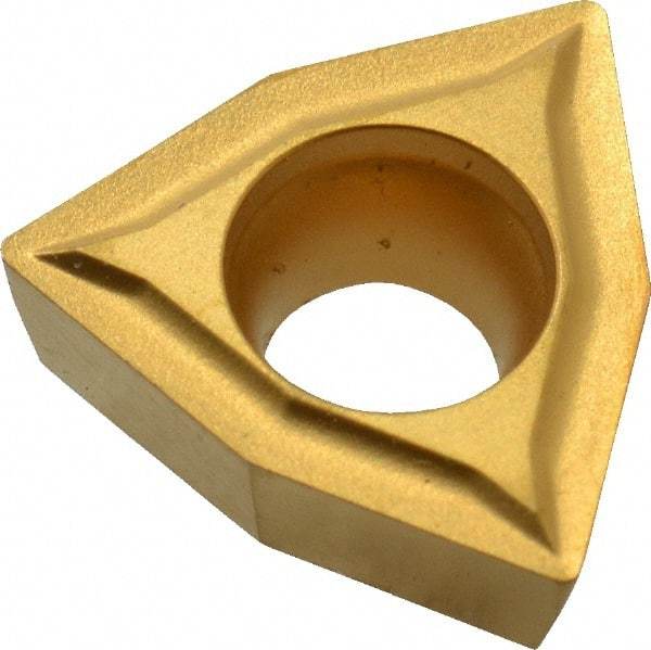 Value Collection - WPMT32.51 Grade TCN55 Carbide Turning Insert - TiN Finish, 80° Trigon, 3/8" Inscr Circle, 5/32" Thick, 1/64" Corner Radius - USA Tool & Supply