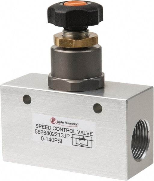 PRO-SOURCE - 3/4" NPT Inline Speed Control Valve - 0 to 140.78 psi & Aluminum Alloy Material - USA Tool & Supply