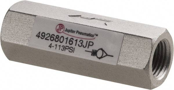 PRO-SOURCE - 1/8" Aluminum Check Valve - Inline, FNPT x FNPT - USA Tool & Supply