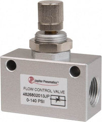 PRO-SOURCE - 3/8" NPT Inline Flow Control Valve - 0 to 140.78 psi & Aluminum Alloy Material - USA Tool & Supply