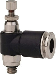 PRO-SOURCE - 10-32 Male NPT x 1/4" Tube OD Miniature Exhaust Valve - 0 to 113.76 psi & Techno Polymer, Brass, Steel Material - USA Tool & Supply