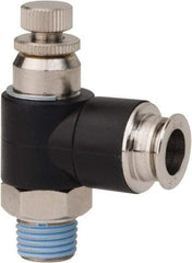 PRO-SOURCE - 1/4" Male NPT x 3/8" Tube OD Compact Banjo Valve - 0 to 113.76 psi & Techno Polymer, Brass, Steel Material - USA Tool & Supply