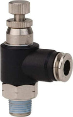 PRO-SOURCE - 1/8" Male NPT x 1/4" Tube OD Compact Banjo Valve - 0 to 113.76 psi & Techno Polymer, Brass, Steel Material - USA Tool & Supply