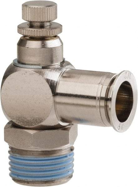 PRO-SOURCE - 1/2" Male NPT x 1/2" Tube OD Tamper Resistant Valve - 0 to 113.76 psi & Nickel Plated Brass Material - USA Tool & Supply