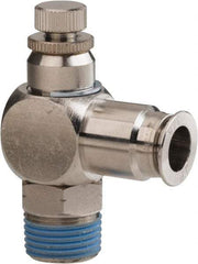 PRO-SOURCE - 3/8" Male NPT x 3/8" Tube OD Tamper Resistant Valve - 0 to 113.76 psi & Nickel Plated Brass Material - USA Tool & Supply