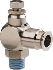 PRO-SOURCE - 1/4" Male NPT x 3/8" Tube OD Tamper Resistant Valve - 0 to 113.76 psi & Nickel Plated Brass Material - USA Tool & Supply