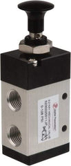 PRO-SOURCE - 1/4" NPT Mechanically Operated Air Valve - 3 Way, 2 Position, Push-Pull/Manual, 0.98 CV Rate & 127.98 Max psi - USA Tool & Supply