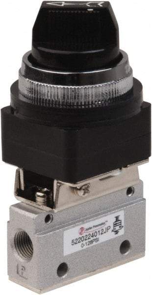 PRO-SOURCE - 1/8" NPT Mechanically Operated Air Valve - 2-Way, 2 Position, Selector/Manual, 0.1 CV Rate & 127.98 Max psi - USA Tool & Supply