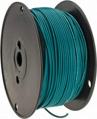 Made in USA - 18 AWG, 16 Strand, 500' OAL, Tinned Copper Hook Up Wire - Green PVC Jacket, 0.106" Diam - USA Tool & Supply