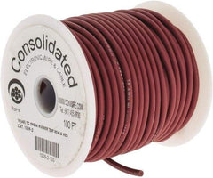 Made in USA - 18 AWG, 65 Strand, 100' OAL, Tinned Copper Hook Up Wire - Red EPDM Jacket, 0.145" Diam - USA Tool & Supply