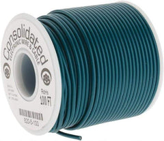 Made in USA - 20 AWG, 10 Strand, 100' OAL, Tinned Copper Hook Up Wire - Green PVC Jacket, 0.07" Diam - USA Tool & Supply