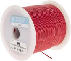 Made in USA - 22 AWG, 7 Strand, 500' OAL, Tinned Copper Hook Up Wire - Red PVC Jacket, 0.062" Diam - USA Tool & Supply