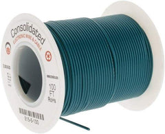 Made in USA - 26 AWG, 7 Strand, 100' OAL, Tinned Copper Hook Up Wire - Green PVC Jacket, 0.051" Diam - USA Tool & Supply