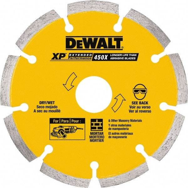 DeWALT - 5" Diam, 7/8" Arbor Hole Diam, Wet & Dry Cut Saw Blade - Diamond-Tipped, Standard Round Arbor - USA Tool & Supply