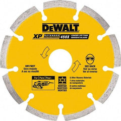 DeWALT - 6" Diam, 7/8" Arbor Hole Diam, Wet & Dry Cut Saw Blade - Diamond-Tipped, Standard Round Arbor - USA Tool & Supply