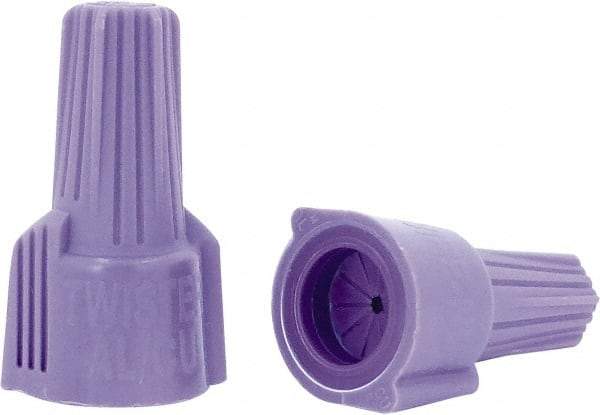 Ideal - 2, 12 (Al) + & 1, 18 (Cu) to 1, 10 (Al) + 2, 10 (Cu) AWG, 600 Volt, Corrosion Resistant, Wing Twist on Wire Connector - Purple, 221°F - USA Tool & Supply