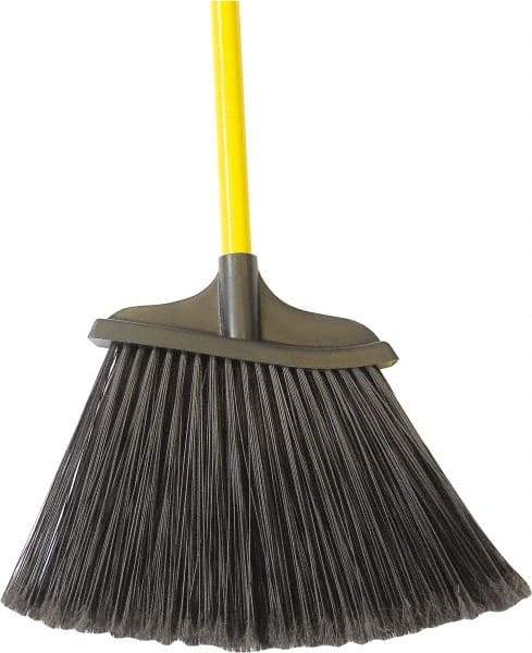 PRO-SOURCE - 8-1/8" Wide, Black Synthetic Bristles, 48" Fiberglass Handle, Angled Broom - Water Resistant - USA Tool & Supply